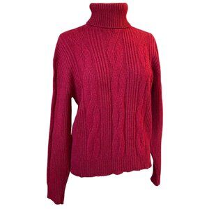 Vintage Arrow Squire Collection Wool Cable Knit Sweater Turtleneck Fisherman-M